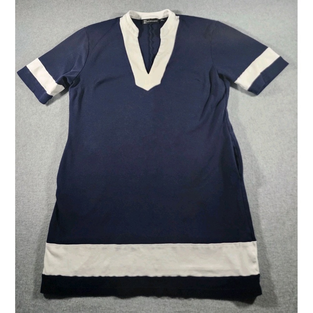 New York & Company Women's Dress, XL, Navy Blue With White Accents, Pockets!